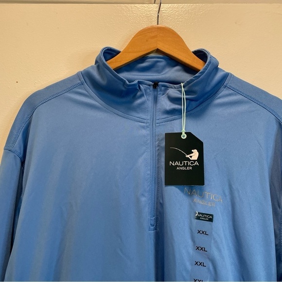 Nautica Angler Men’s XXL Fishing Pullover 1/4 Zip Blue Long Sleeve Ultracool - Picture 2 of 16